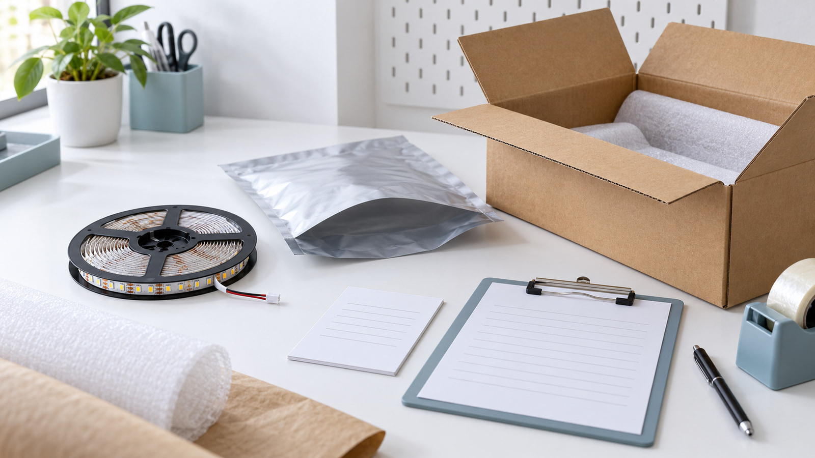 Professional preparation of LED strip packaging and delivery information for a bulk order