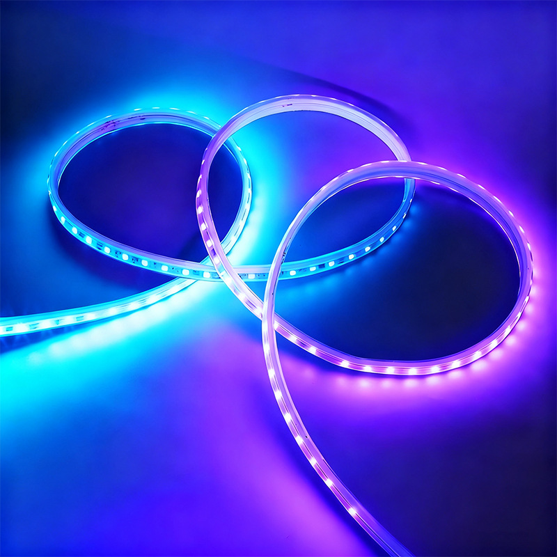 RGB strip displaying blue and purple light
