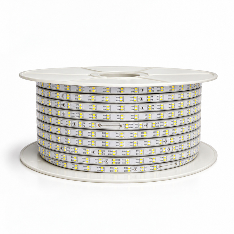 Dual-row LED strip on a reel