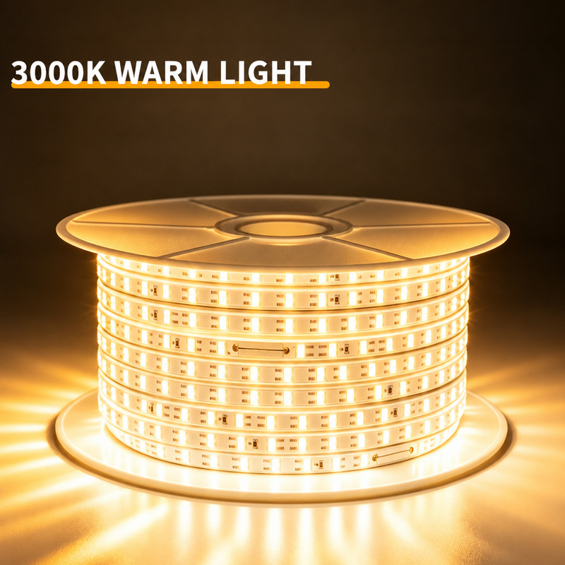 Warm-white dual-row strip lighting