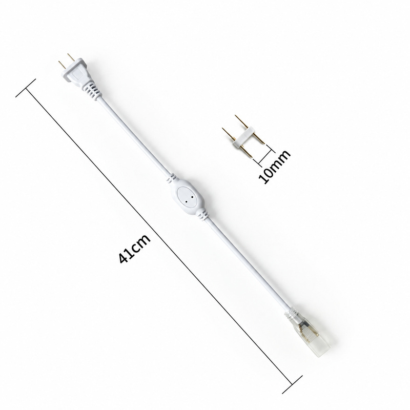 Independent connector lead with two-pin insert and illustrated dimensions.
