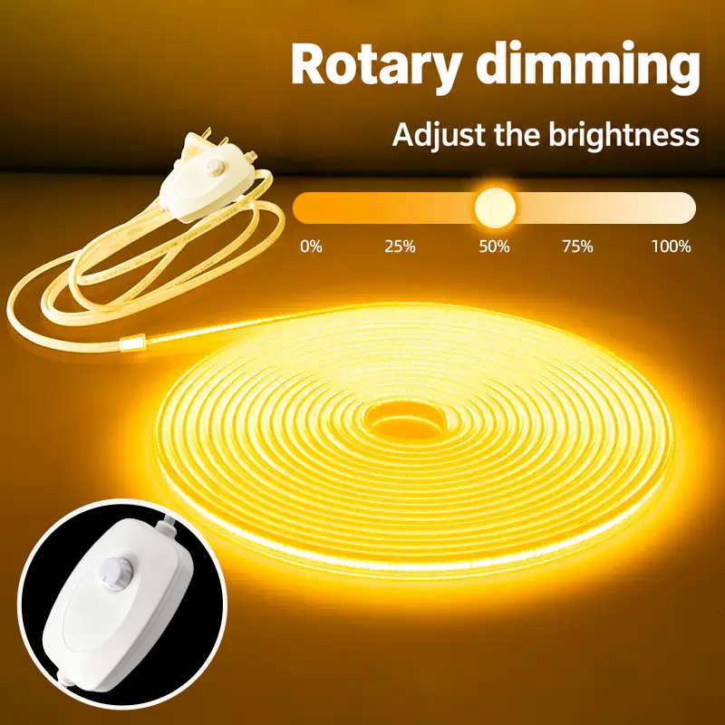 Rotary control and warm-white strip brightness adjustment