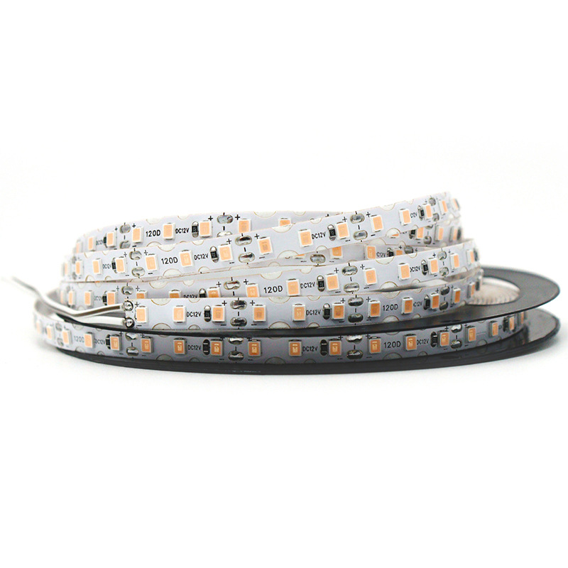 12V 120-LED S-shaped strip wound on a black reel.