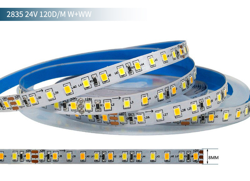 24V 8mm dual-white strip with width detail