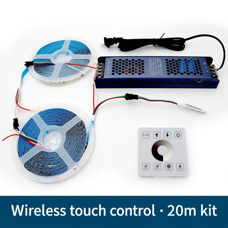 Two strip reels with touch-panel controller and power supply.