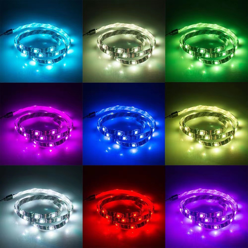 RGB strip shown in nine selectable colours