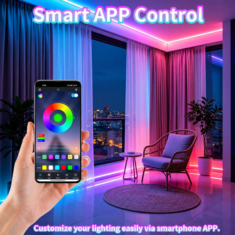 Phone colour control illustrated with RGB interior lighting.