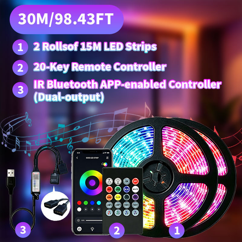 Two 15m reels with a dual-output controller and 20-key remote.