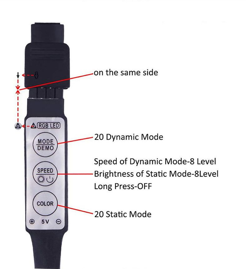 Three-button controller and aligned connector contacts