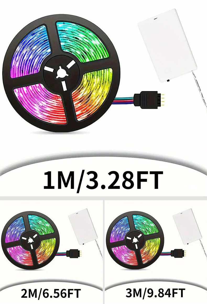 One-, two- and three-metre battery-powered strip options