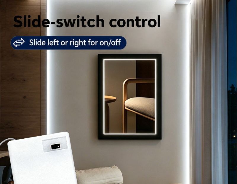 Battery-box slide switch controlling indoor accent lighting.