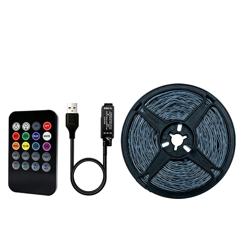 RGB strip reel with USB controller and 20-key infrared remote
