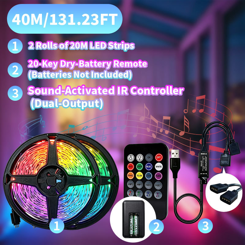 Two 20m reels with a dual-output infrared controller