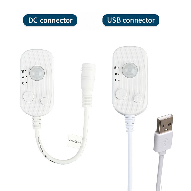 Separate DC-input and USB-input motion-sensor options