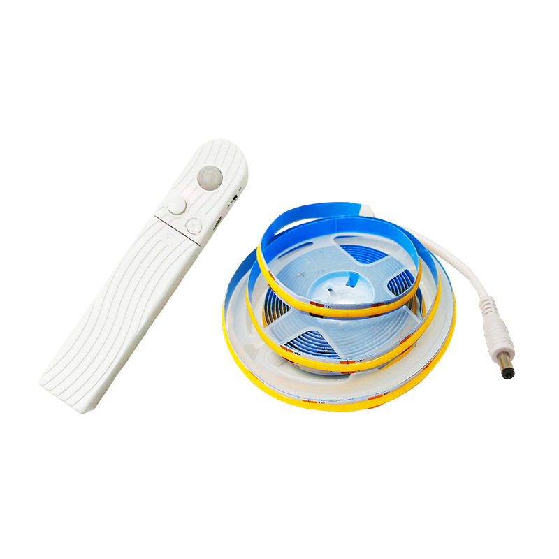 COB strip reel and rechargeable motion sensor with connection lead