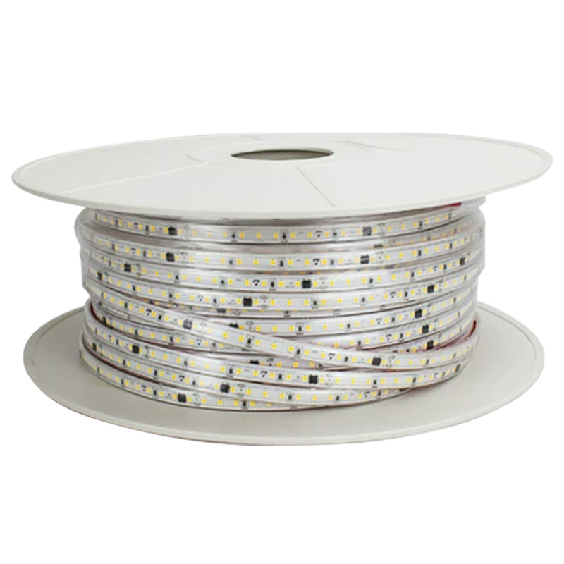 Encapsulated LED strip wound on a white reel