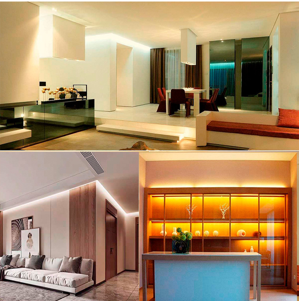 Interior cove and display-shelf accent lighting.