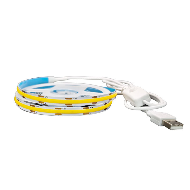 COB strip with USB lead and inline push-button switch.
