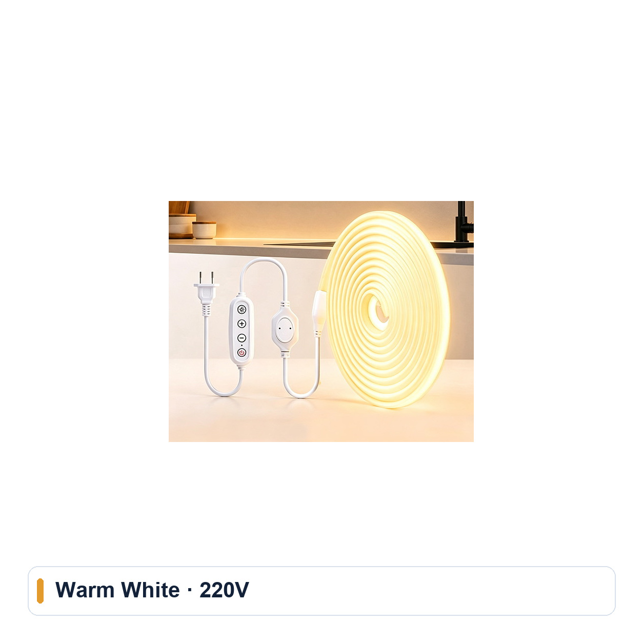 Warm-white 220V COB strip kit.