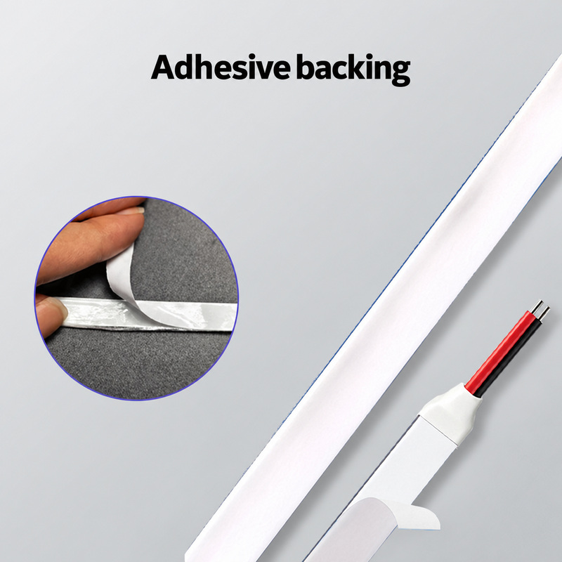 Adhesive backing and peeled release liner.