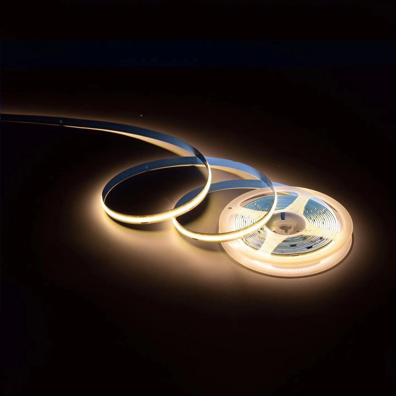 Warm-white COB strip reel.