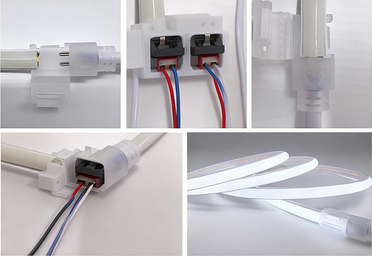Connector housing and strip connection sequence.