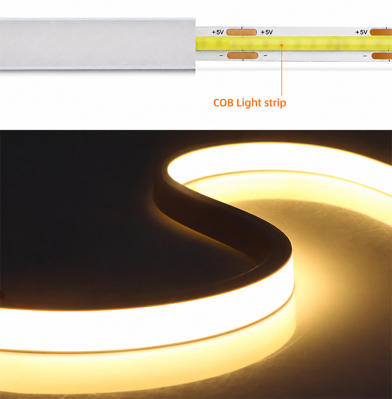 COB light-emitting layer and warm-white lighting detail.