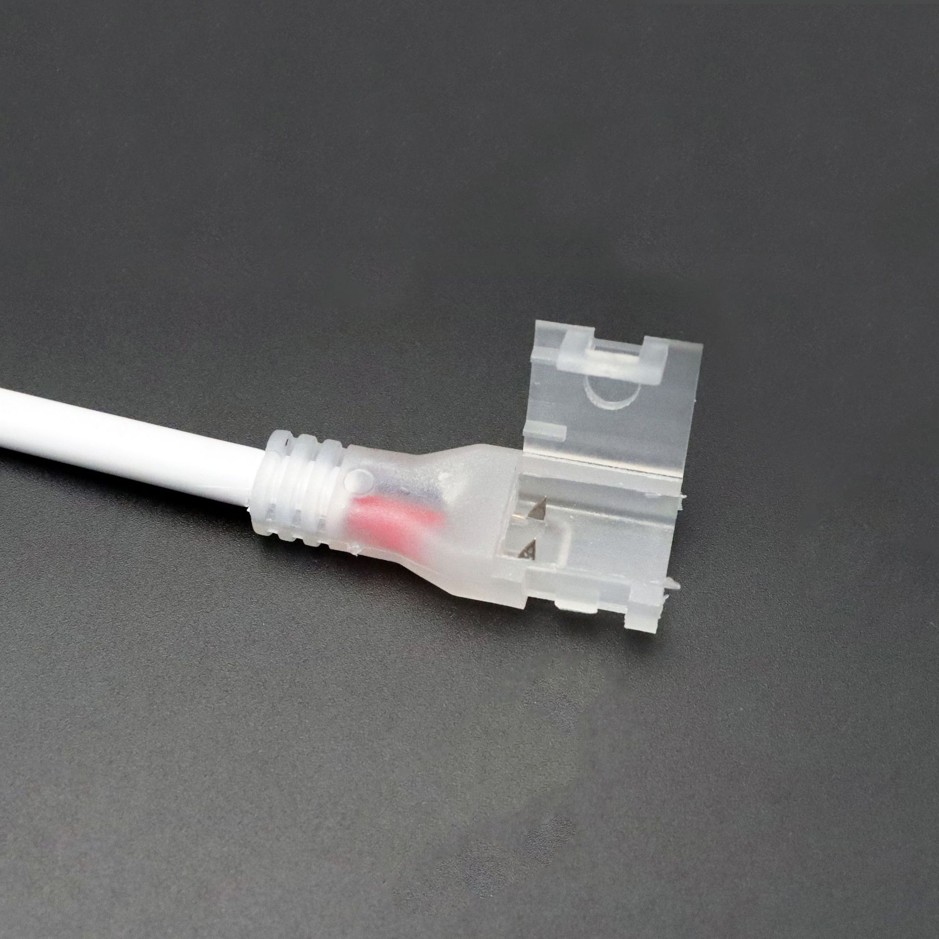 10 mm 2-Pin Solderless LED Strip Connector - open connector detail