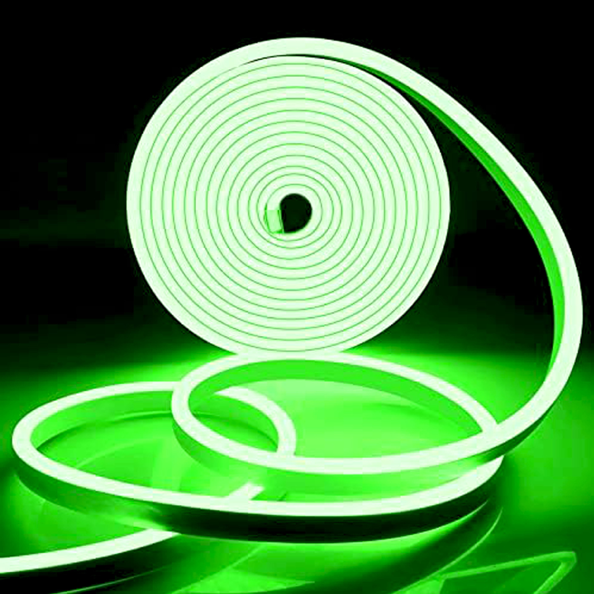 12V / 220V 2835 Flexible Neon Strip, 120 LEDs/m - green lighting effect