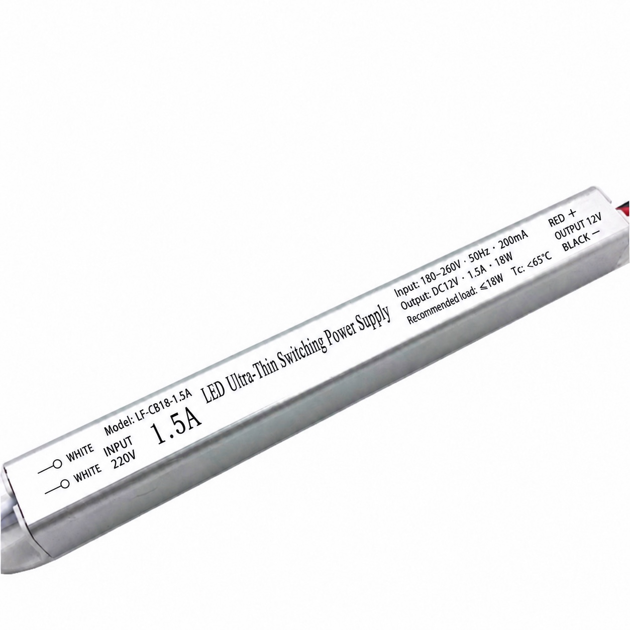 12V / 24V Slim LED Power Supply Range - LF-CB18 12V 1.5A 18W