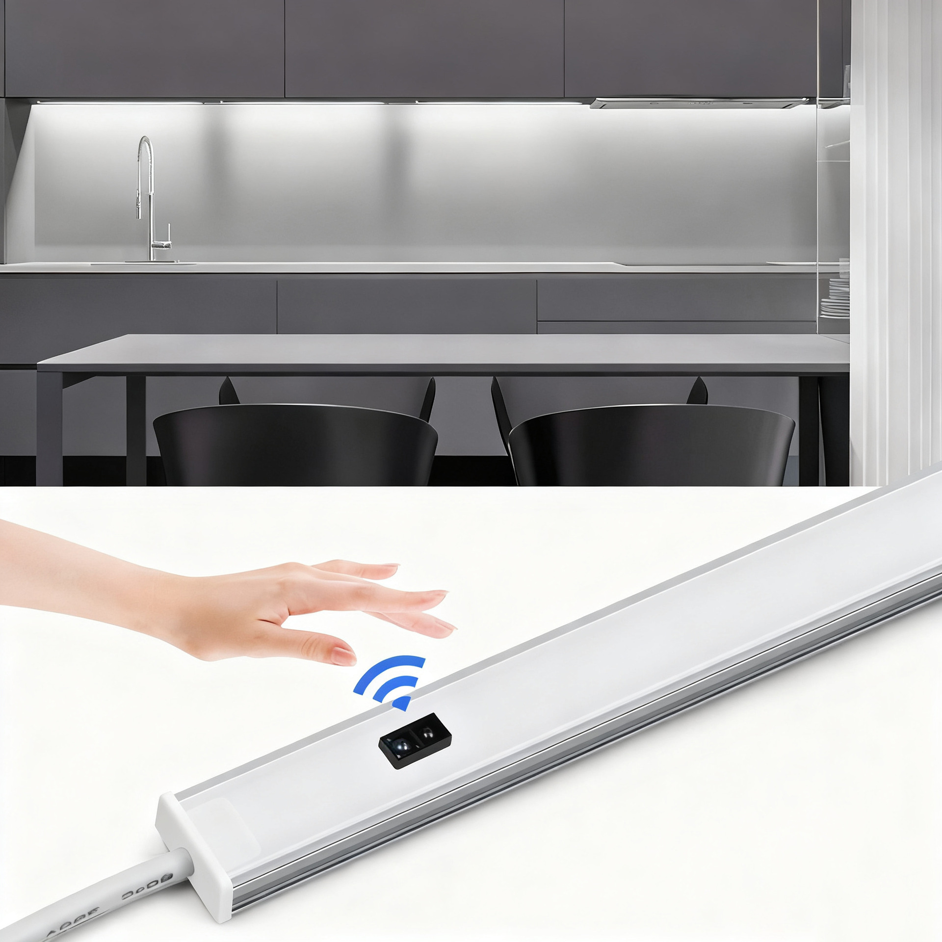 12V Hand-Wave Sensor Rigid Cabinet Light Bar - bar and accessories