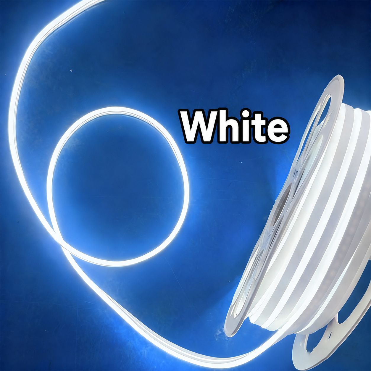 12V Side-View Flexible Neon Strip - white lighting effect