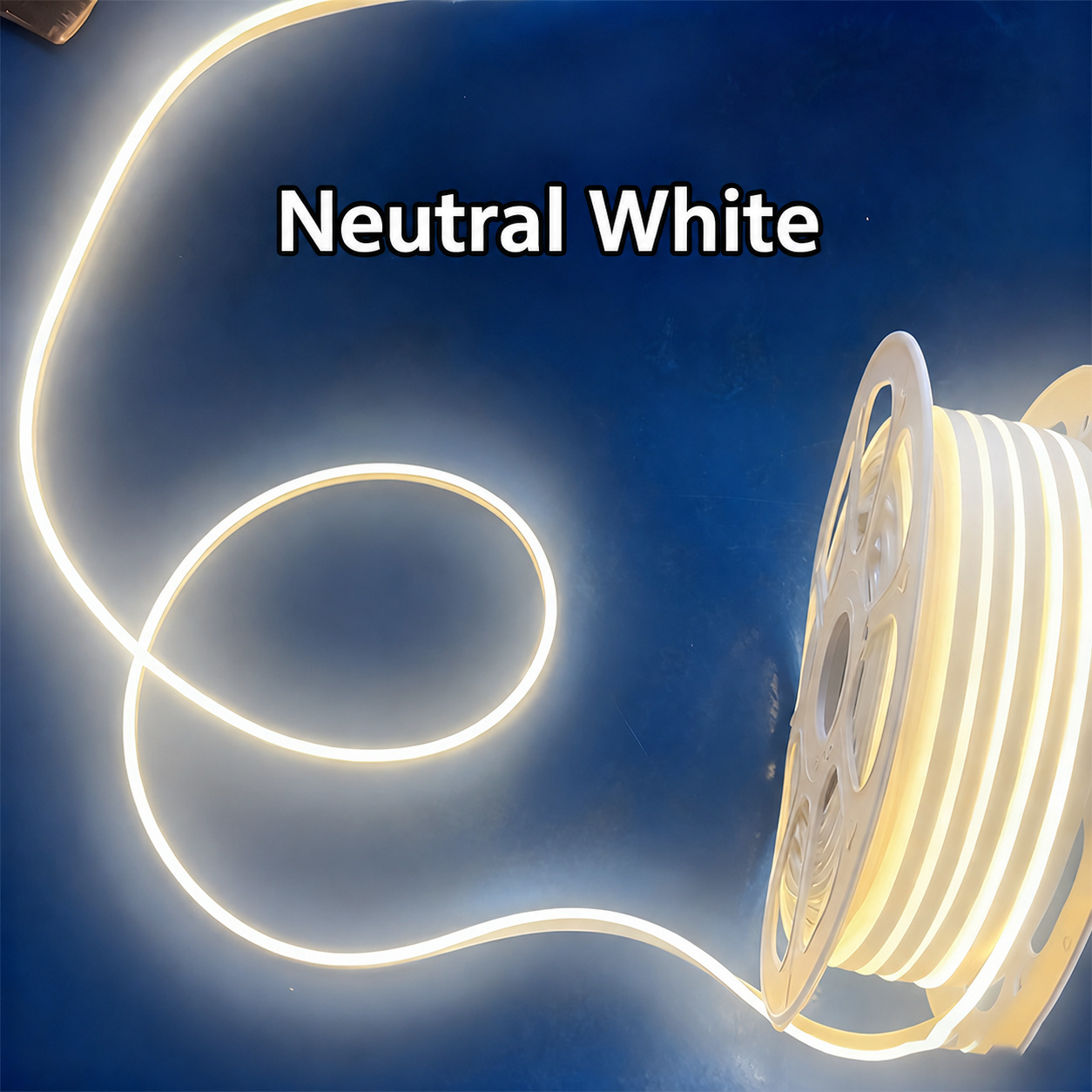 12V Side-View Flexible Neon Strip - neutral-white lighting effect