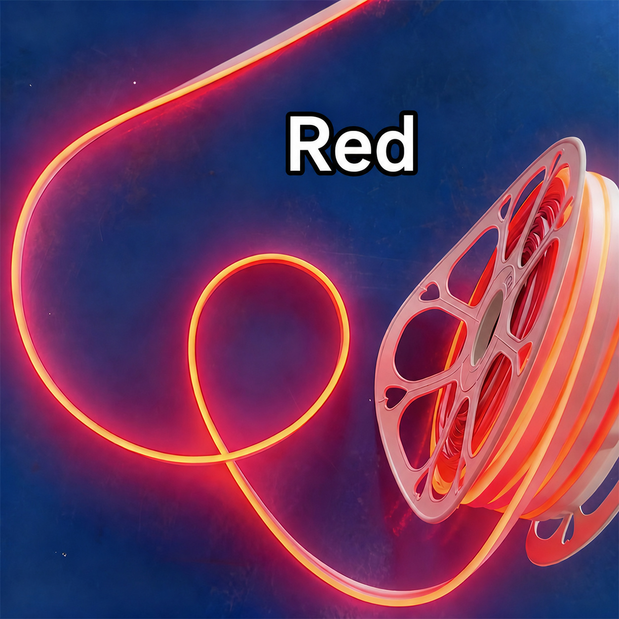 12V Side-View Flexible Neon Strip - red lighting effect