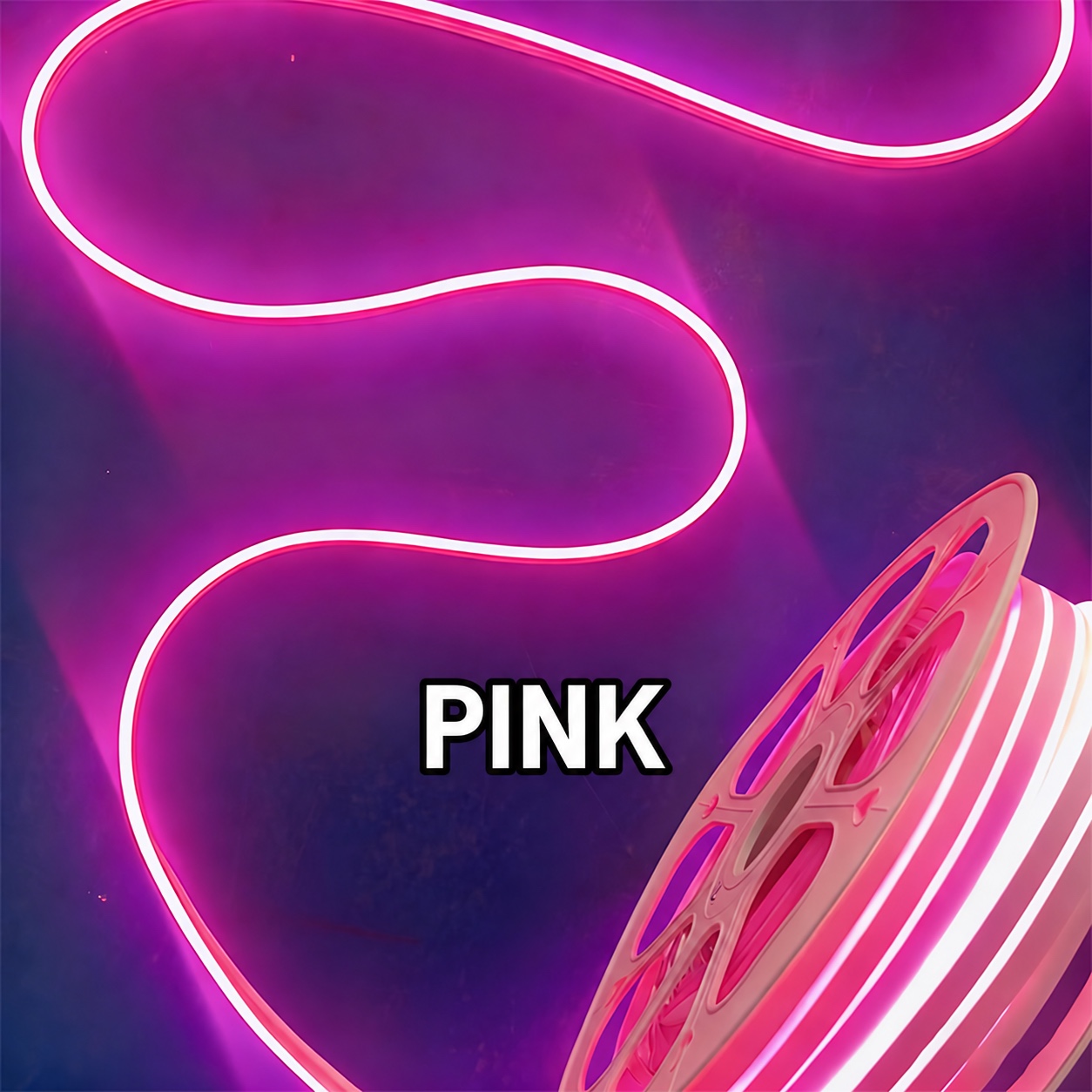 12V Side-View Flexible Neon Strip - pink lighting effect