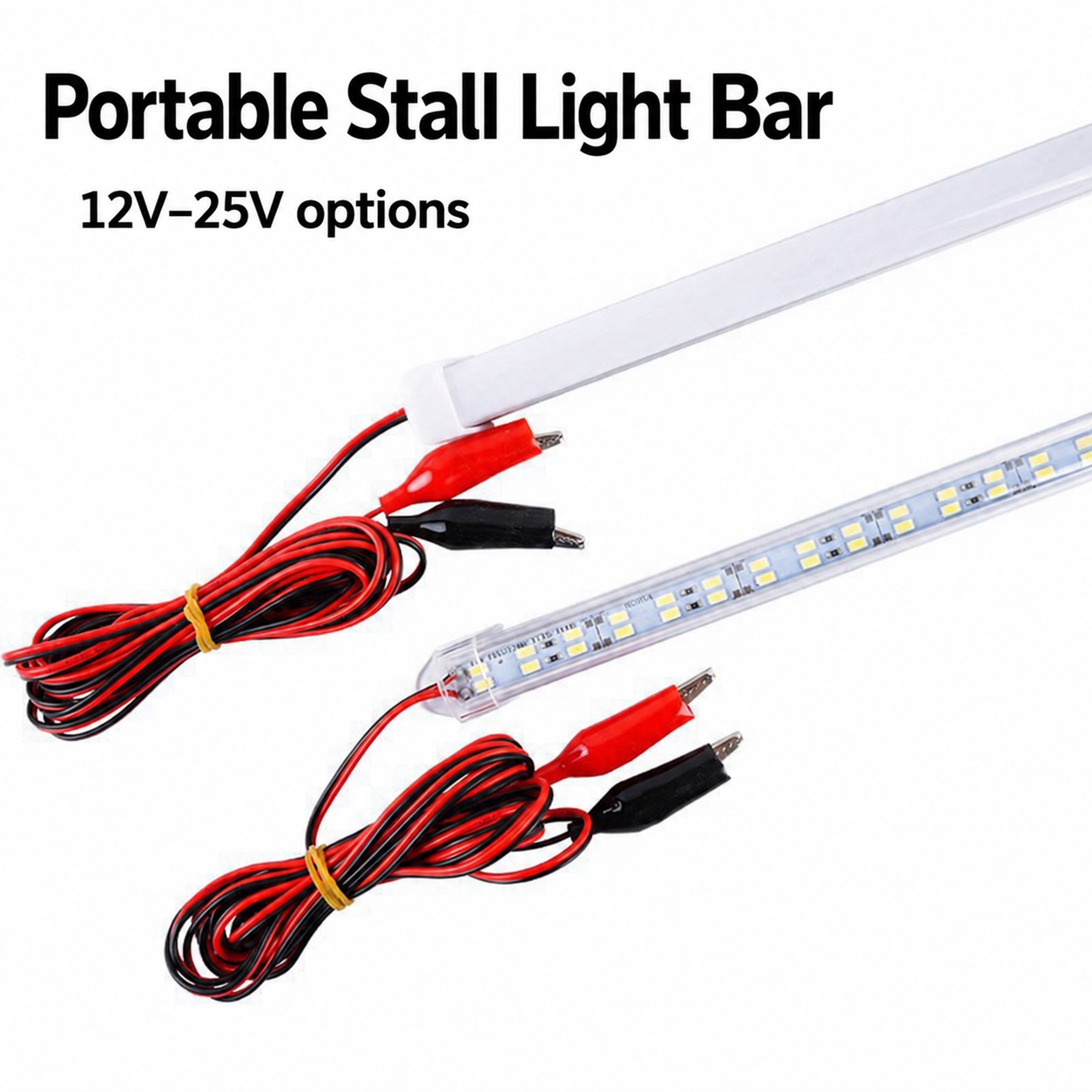 12V U-Channel Rigid LED Bar - rigid bar and lead detail