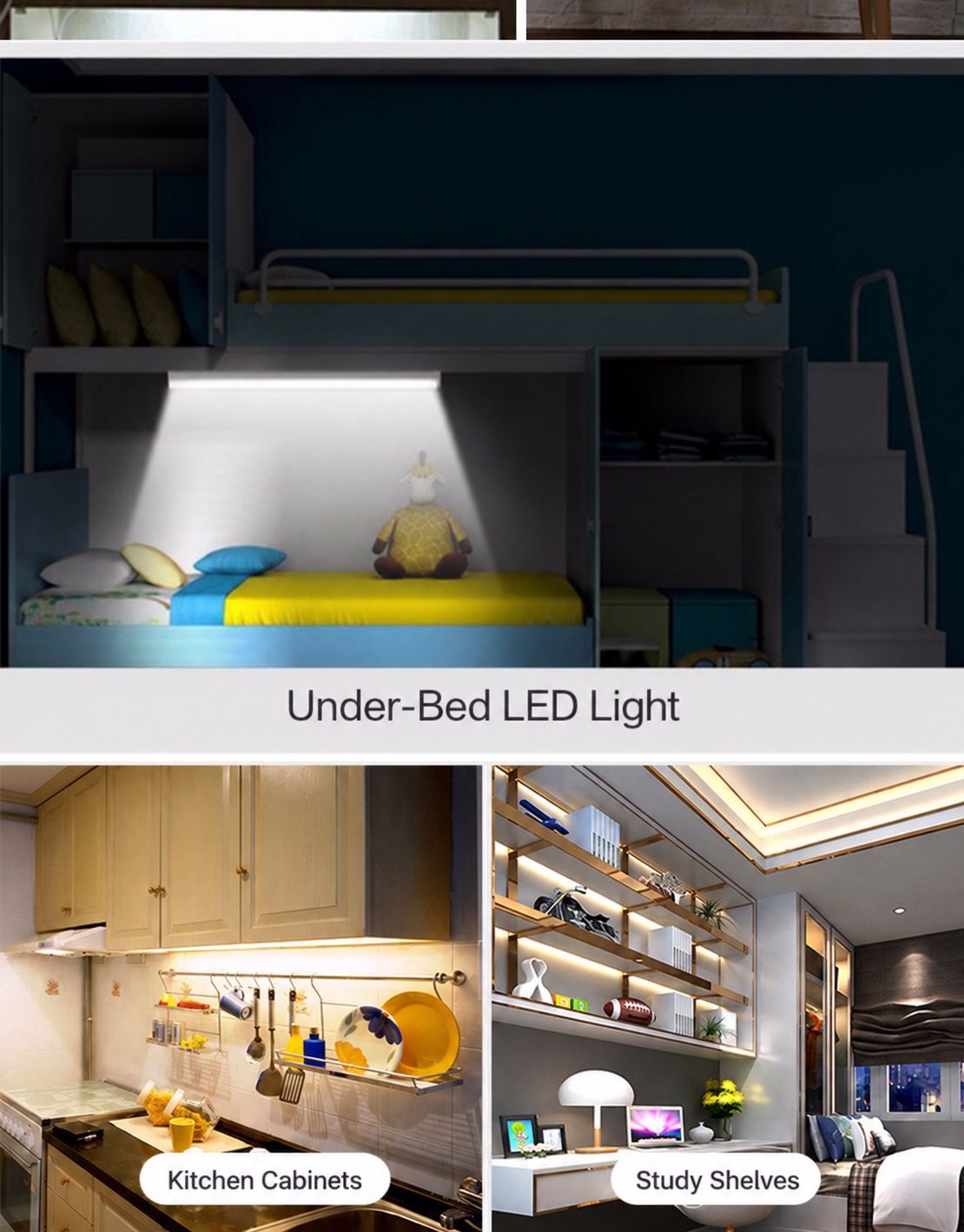 12V U-Channel Rigid LED Bar - installed application appearance