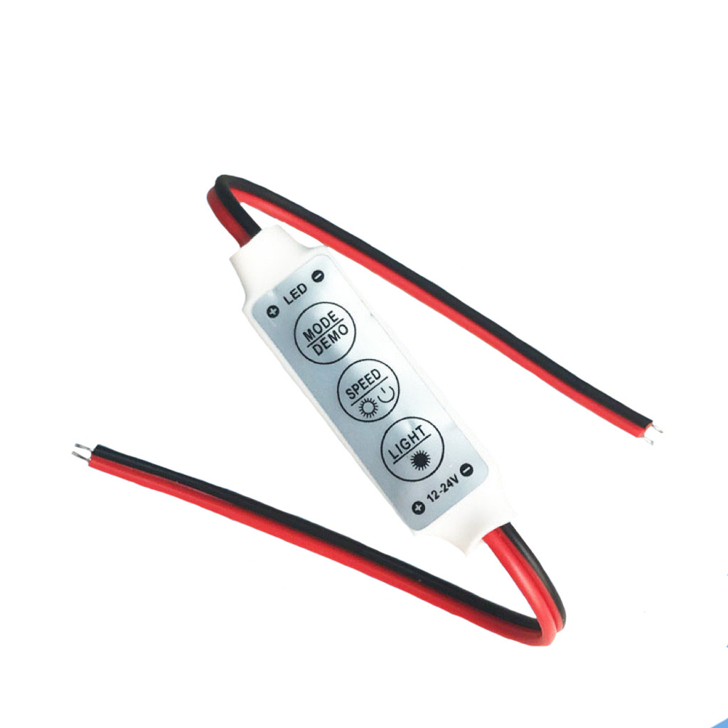 5-12V Mini LED Dimmer and RGB Controller - wired controller view