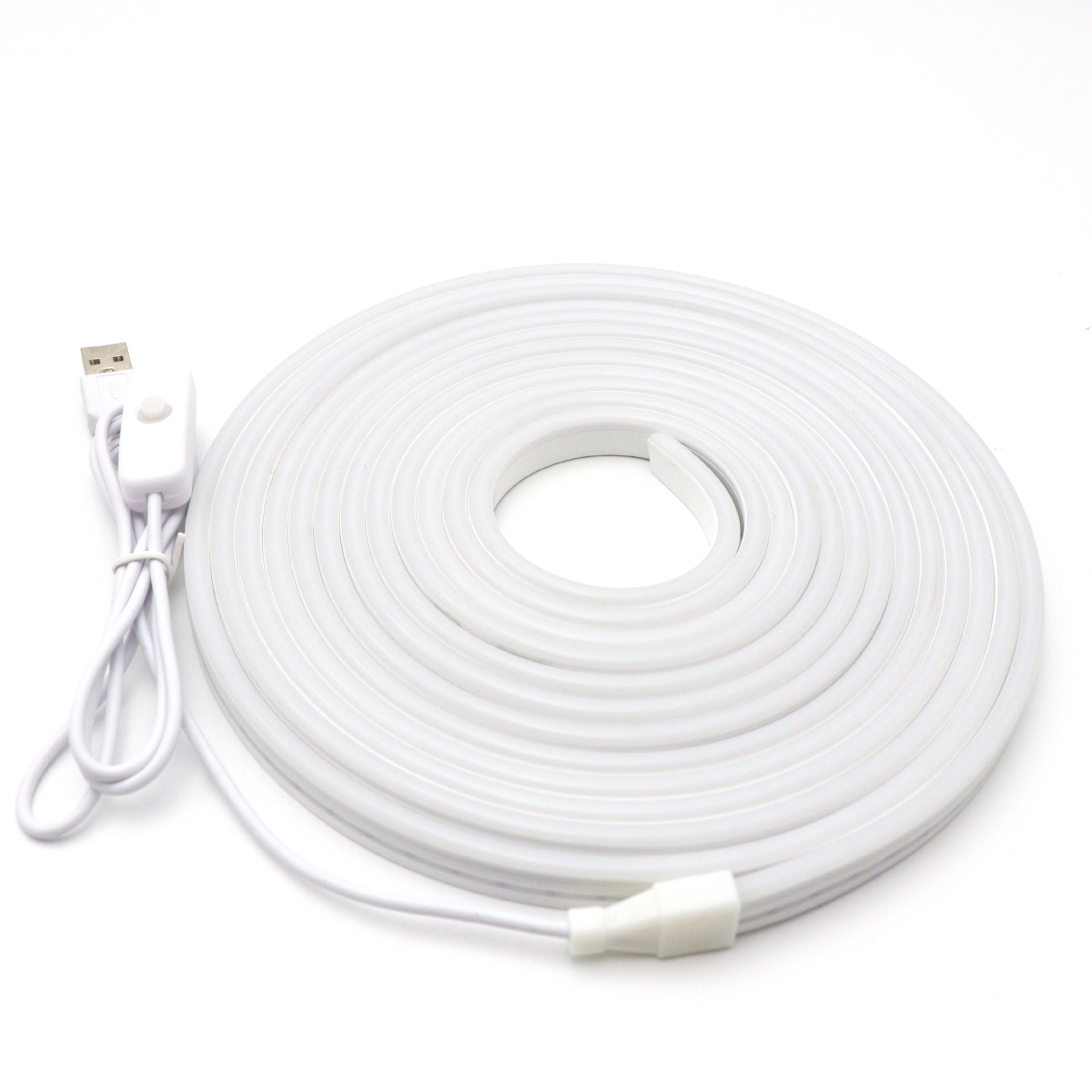 5V USB Flexible Neon Strip with 501 Button Switch - product and lead view