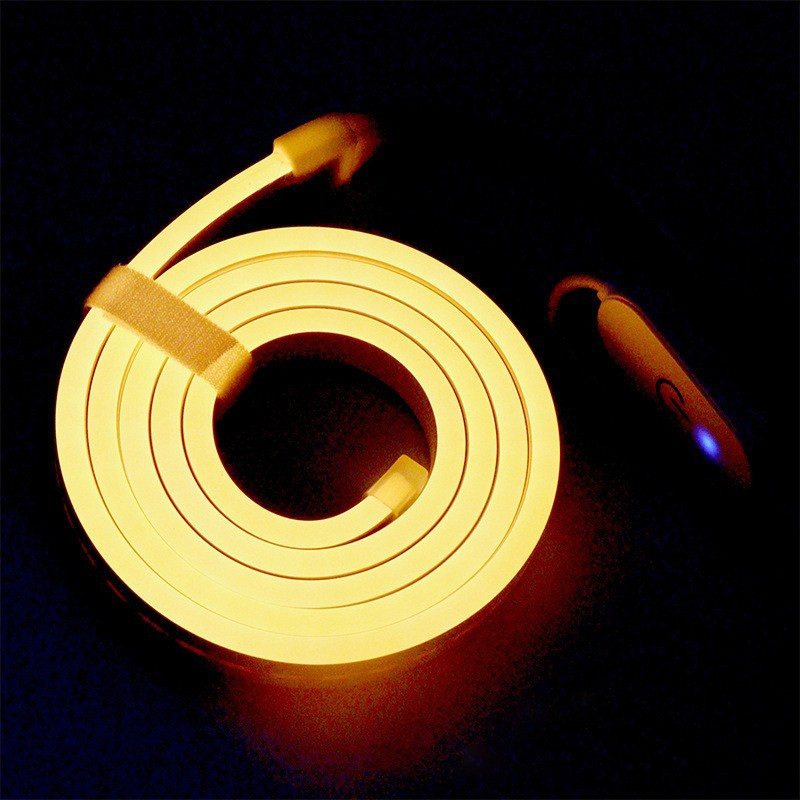 5V USB Flexible Neon Strip with Touch or Button Control - warm-white lighting effect