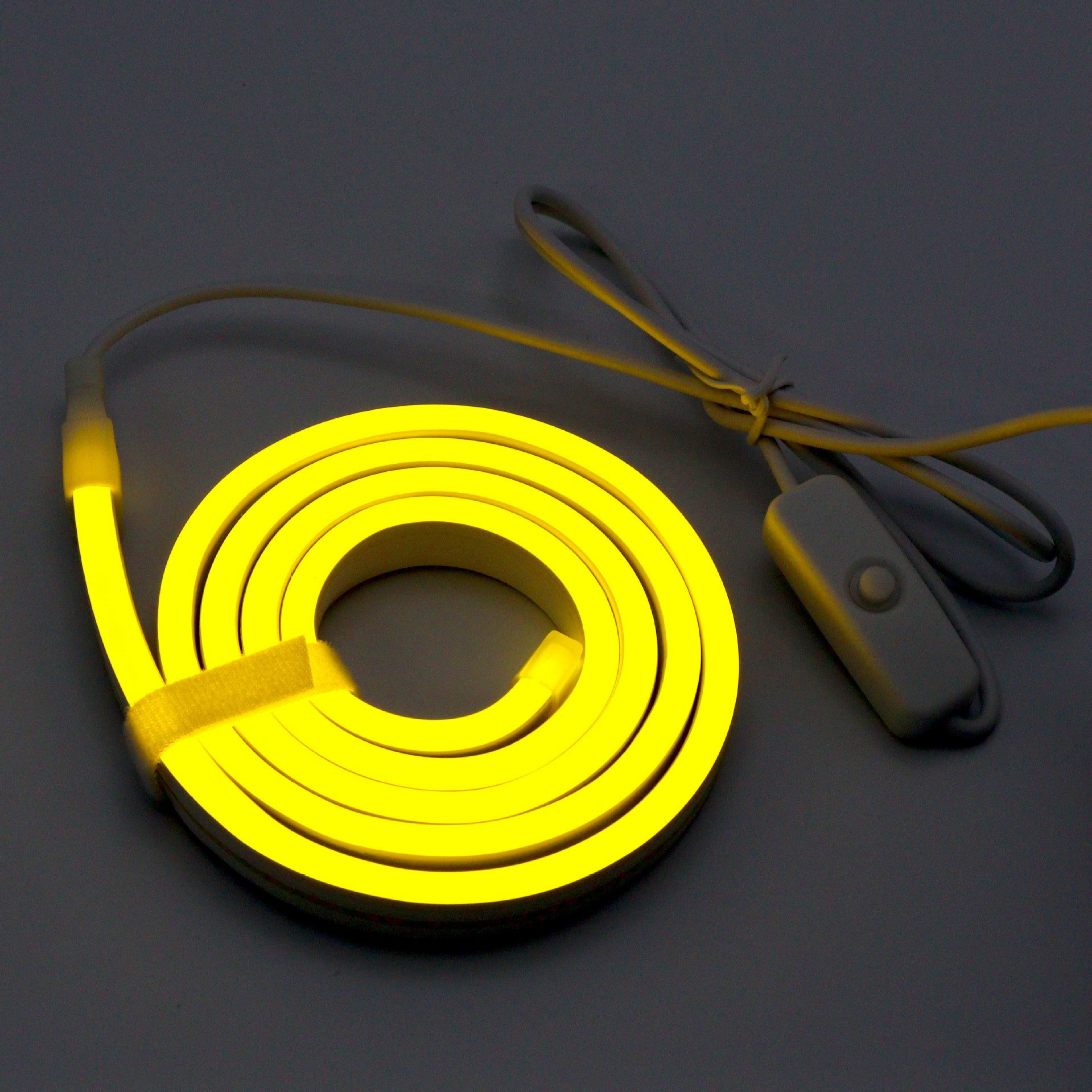5V USB Flexible Neon Strip with Touch or Button Control - yellow lighting effect