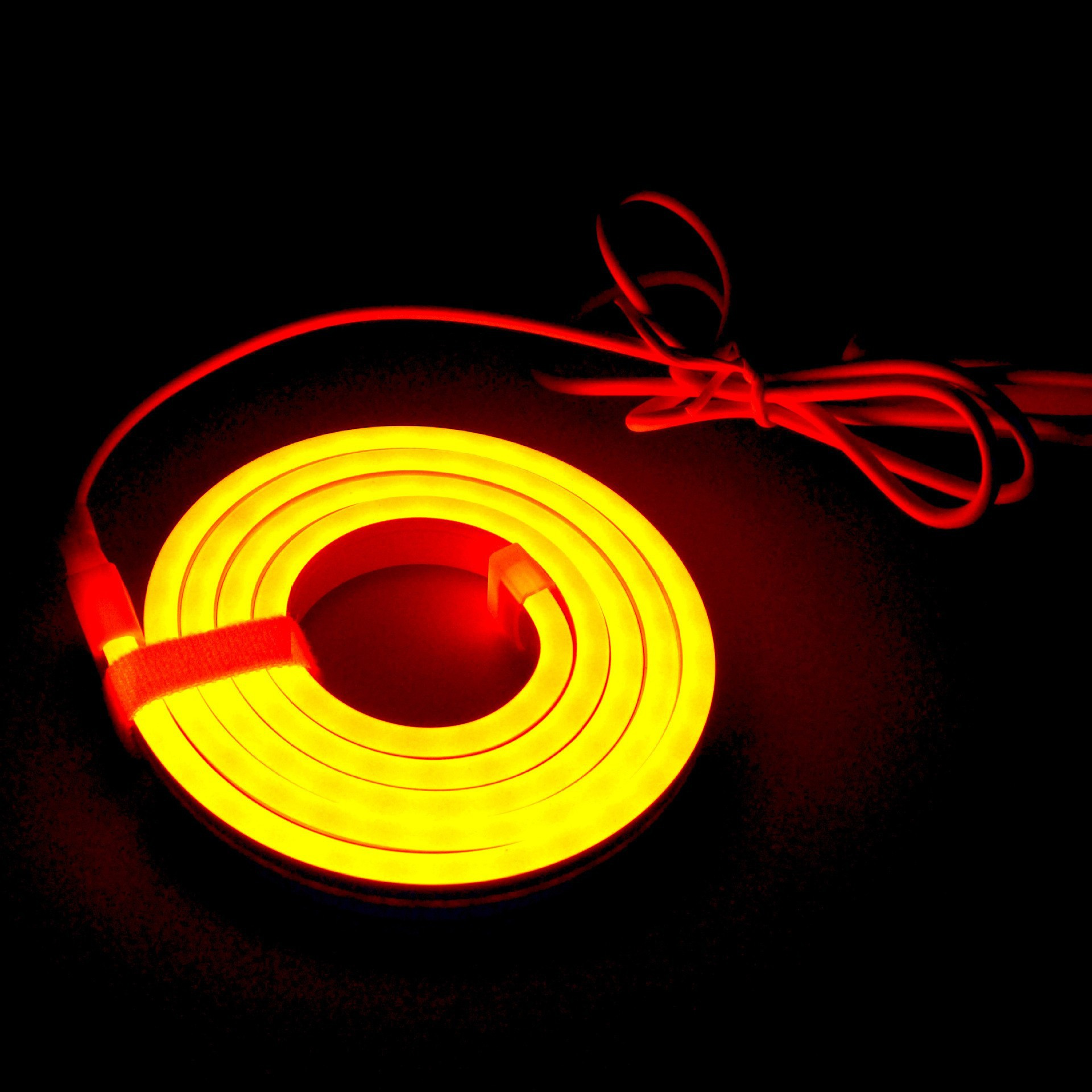 5V USB Flexible Neon Strip with Touch or Button Control - red lighting effect
