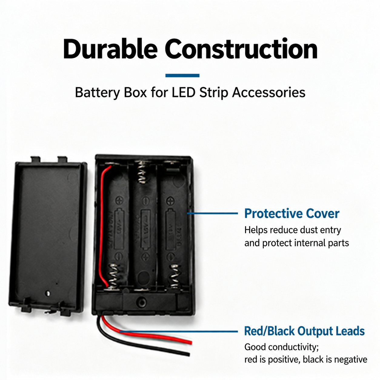 AA and button-cell battery box range - black AA battery box construction