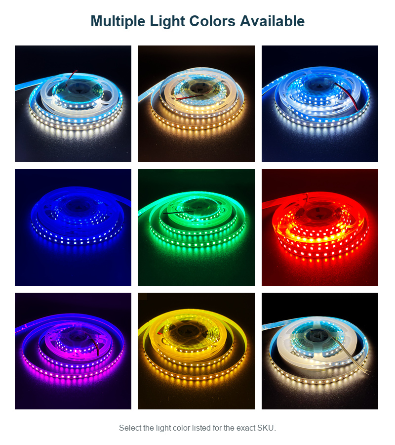White, warm-white and fixed-color 2835 LED strip reels