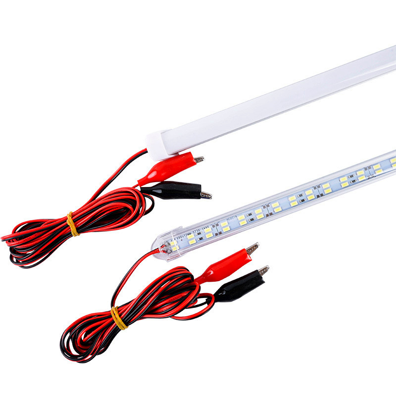 12V Dual-Row 144-LED Rigid Bar Kit with Battery-Clamp Lead