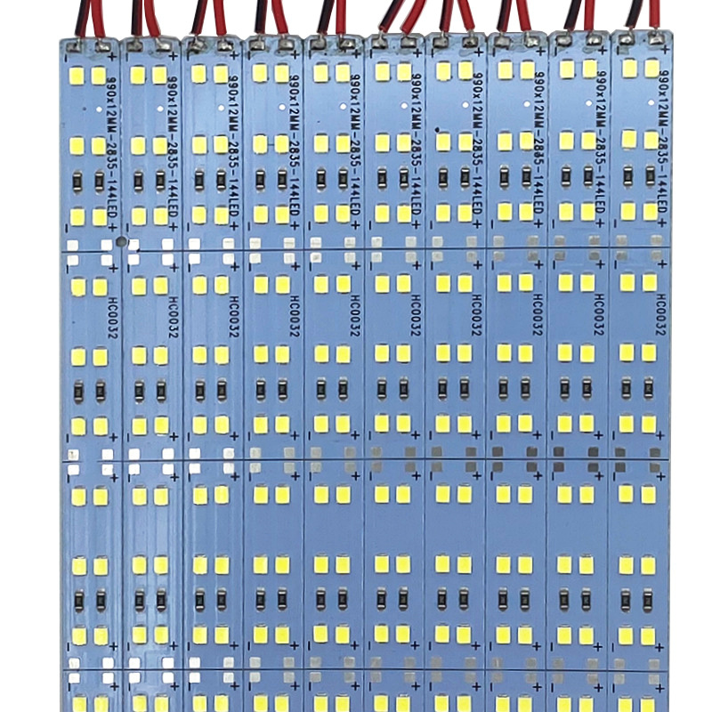 Several 2835 dual-row rigid LED bars arranged in parallel