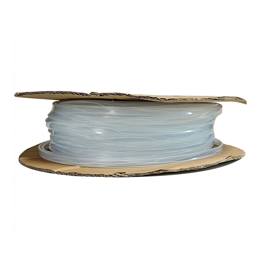 Translucent silicone sleeve wound on a cardboard reel