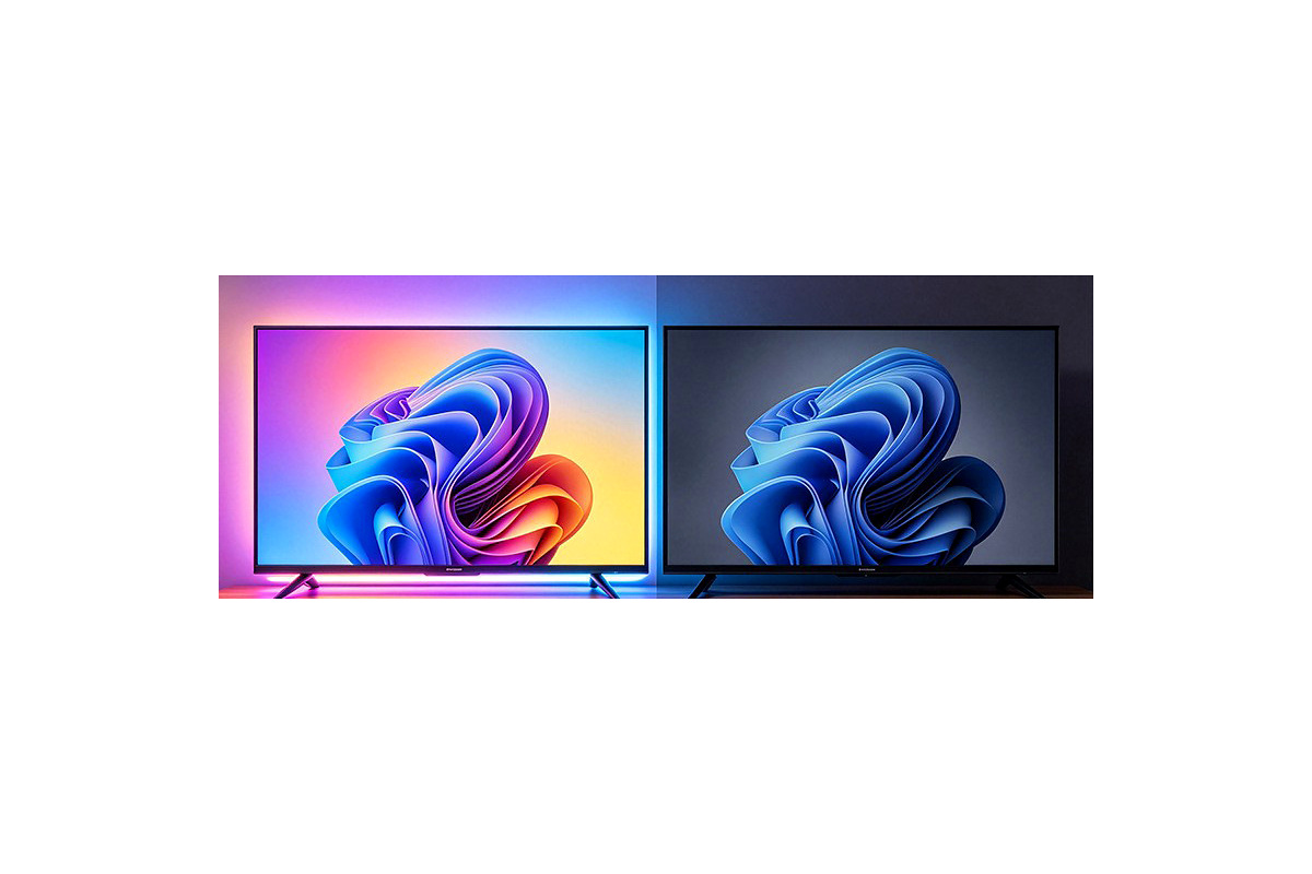 Source specification panel states 5 V, 12 LEDs/m, IP20, 8 mm board width, RGB output and a 120° beam angle for the 3535 RGB ambient-light strip