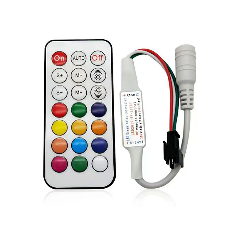 Main product image for the RGB controller family with white DC-lead and black USB-lead configurations as shown