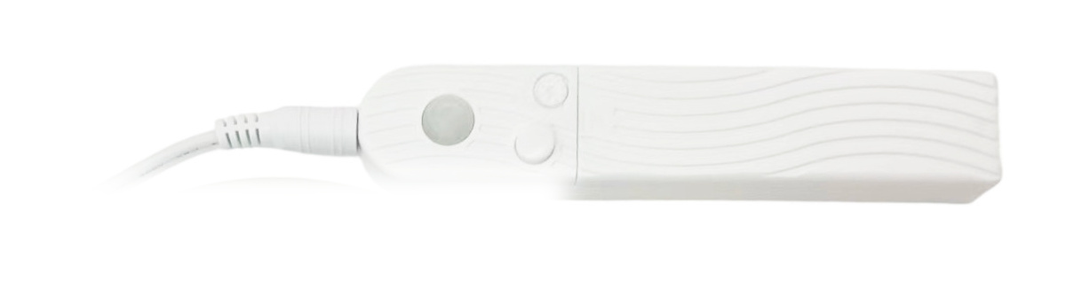 Complete rechargeable motion-sensor body with sensing probe, cable and connector end; unrelated strip-coil fragments are excluded